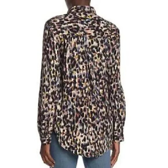 BEACHLUNCHLOUNGE BEACH LUNCH LOUNGE Alana Button Down Multi Abstract Long Sleeve - Picture 4 of 13